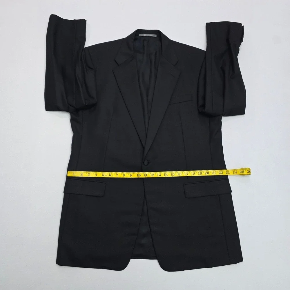 Hickey Freeman Loro Piana Super 130s Wool Tuxedo Jacket Black 44L Modern Madison